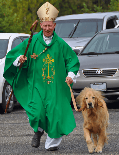 Bishop and Merlin Running