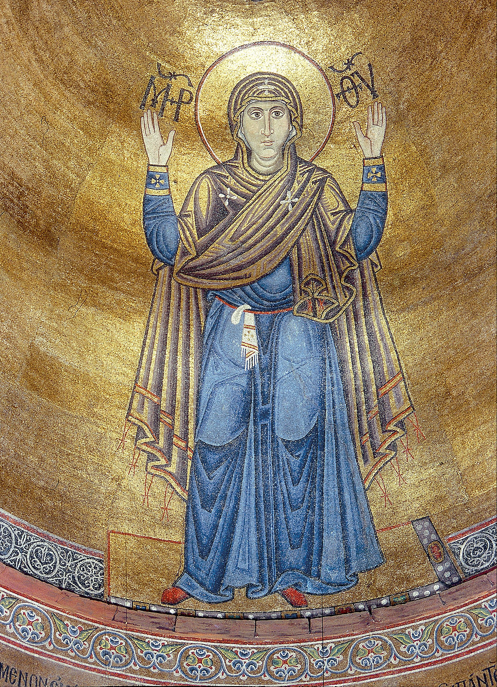 Mosaic of the Mother of God “Oranta” from Saint Sophia (Holy Wisdom) Cathedral in Kyiv.