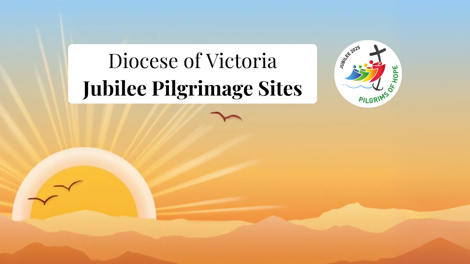 Banner of jubilee sunrise with the words 